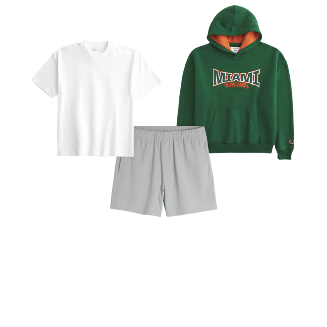 Boxy Miami Hurricanes Graphic Hoodie