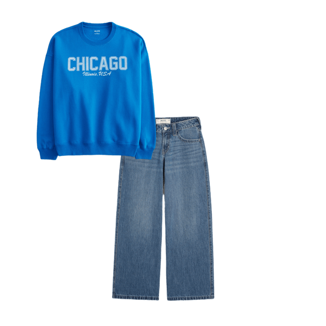 Oversized Chicago Graphic Crew Sweatshirt