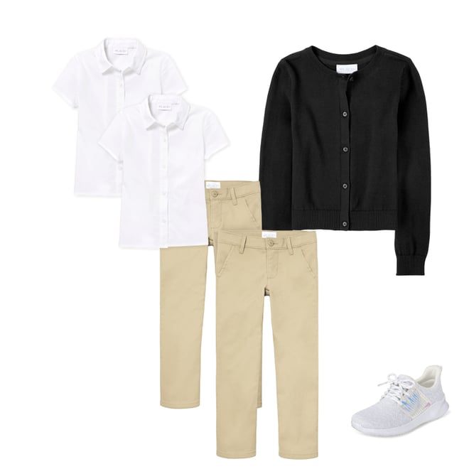 3rd bundle featuring 3 items which compliment Girls Uniform Stretch Skinny Chino Pants 2-Pack