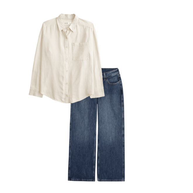 Curvy Mid-Rise Dark Wash Baggy Jeans