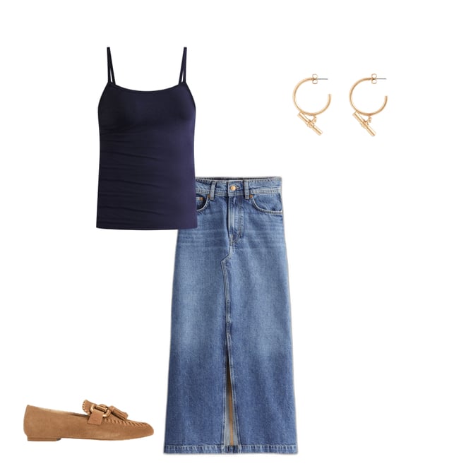 ANDMARY】Fur pocket denim skirt