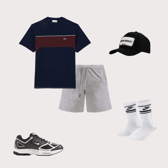 Lacoste Colorblock Navy/Maroon Tee