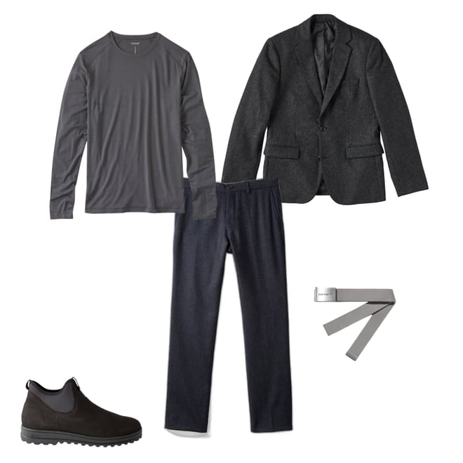 スラックス HUECLOSET Deep Pintuck Wool Slacks 25SP018 Pintuck Knit Pant in Interlock - Black – Carbon38