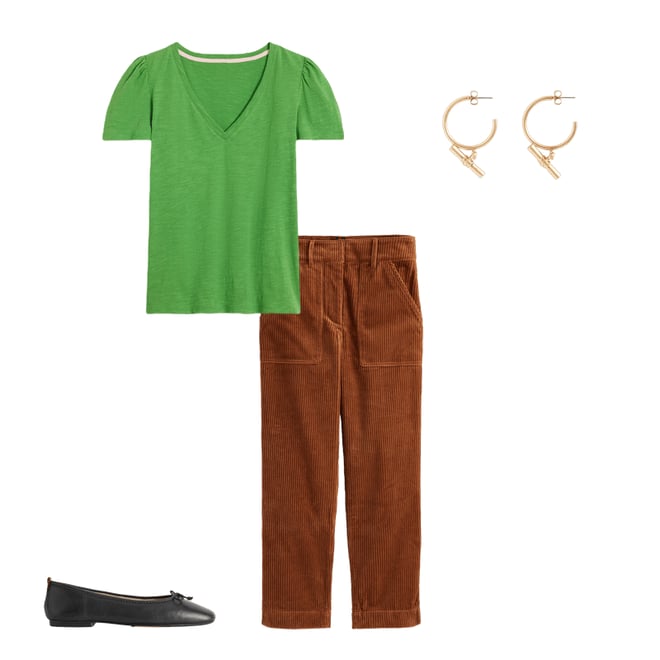 6th bundle featuring 3 items which compliment Short Sleeve V Neck T-shirt-Aloe Green