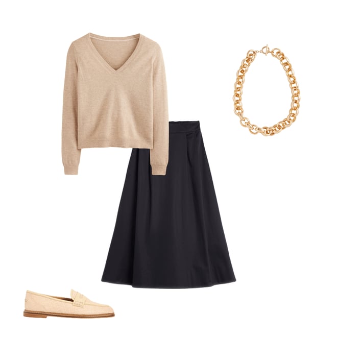 6th bundle featuring 3 items which compliment Isabella Cotton Sateen Skirt-Black