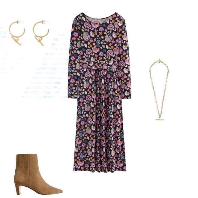6th bundle featuring 3 items which compliment Back Panel Heeled Ankle Boot