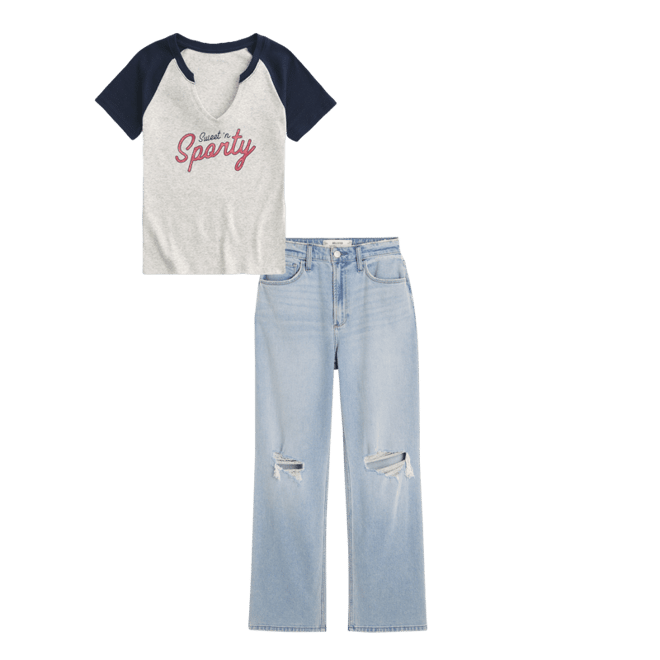 Curvy Ultra High-Rise Ripped Light Wash Dad Jeans