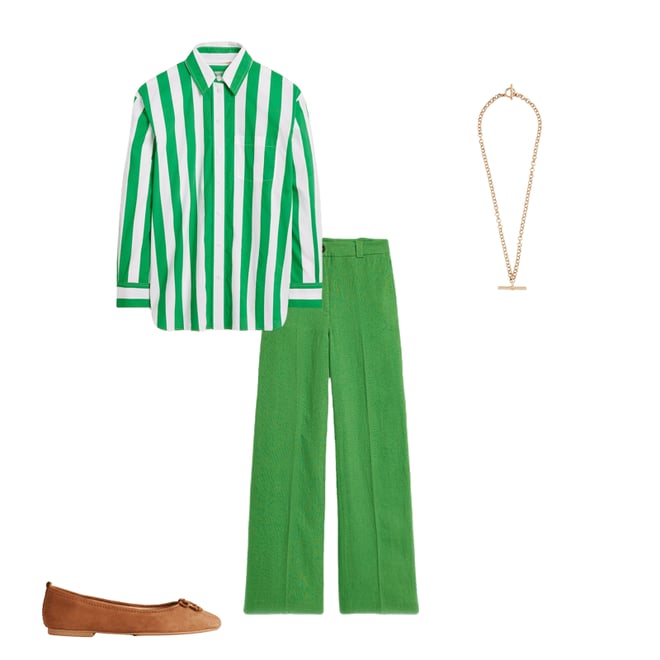 6th bundle featuring 3 items which compliment Sadie Relaxed Cotton Shirt-Rich Emerald Wide Stripe