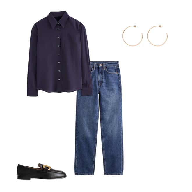 6th bundle featuring 3 items which compliment Sienna Silk Shirt-Navy