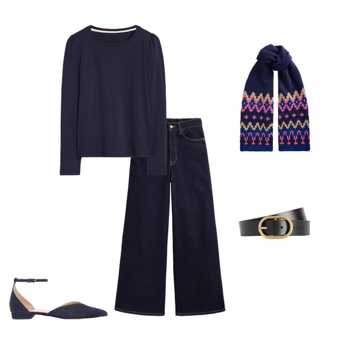 5th bundle featuring 4 items which compliment Chunky Fair Isle Scarf, Navy