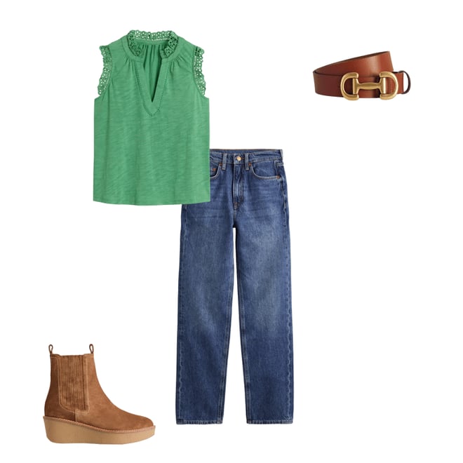 2nd bundle featuring 3 items which compliment Aria Broderie Trim Vest-Aloe Green