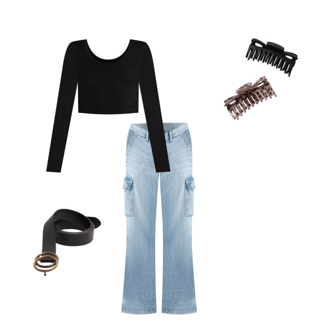 High-Rise Wide Leg Cargo Jean