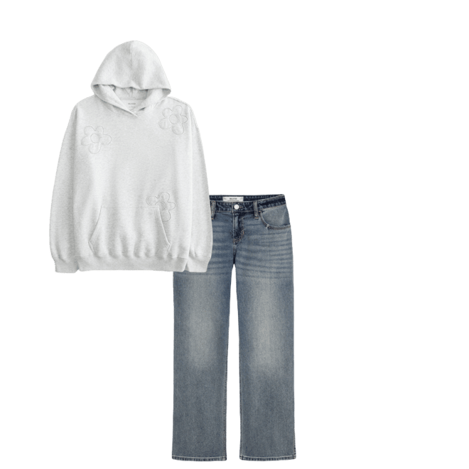Low-Rise Distressed Medium Wash Relaxed Straight Jeans