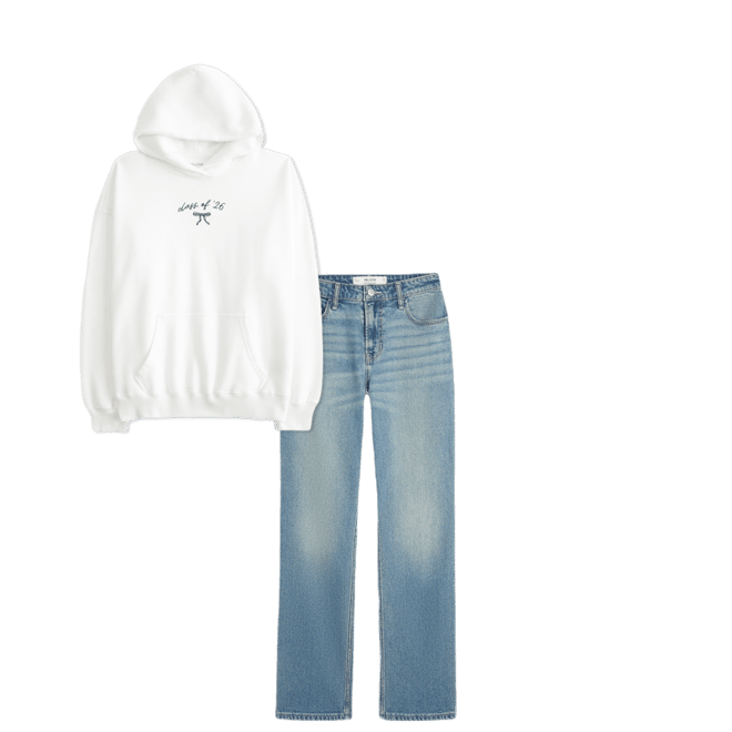 High-Rise Medium Wash Straight Jean