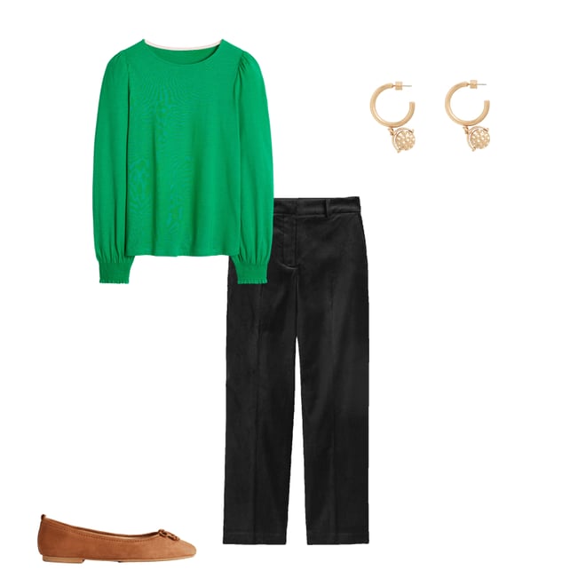 5th bundle featuring 3 items which compliment Kew Velvet Pants-Black