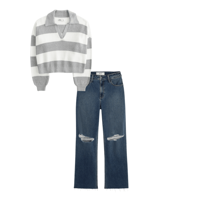 Ultra High-Rise Ripped Dark Wash Dad Jeans