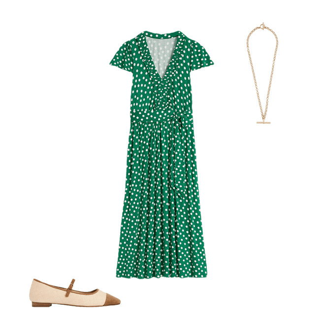 Nicola Jersey Tea Dress-Forest Grass, Painted Dot | Boden USA