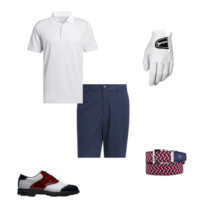 FootJoy Dryjoys Premiere Series Wilcox Golf Shoes - White/Navy 54522