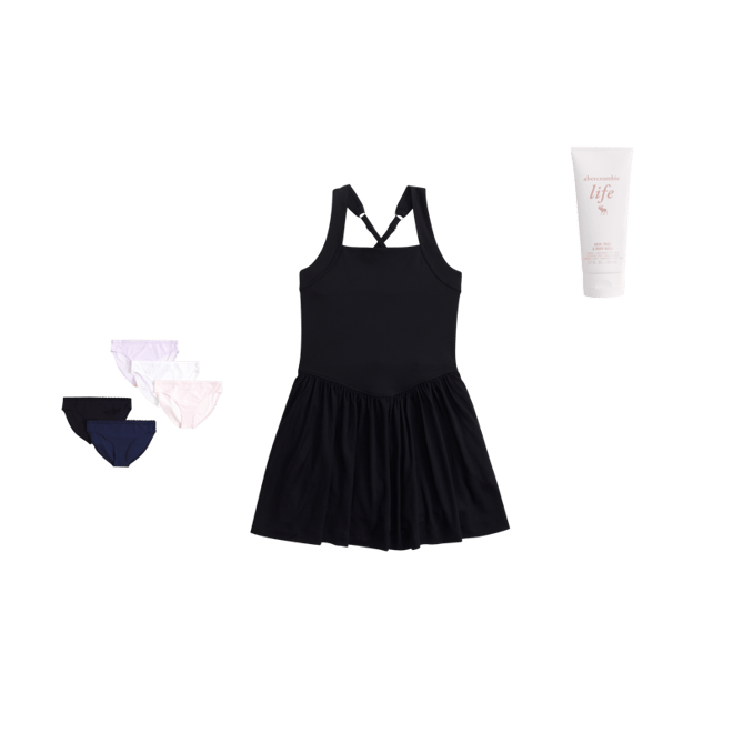 ypb drop-waist mixed fabric mini dress