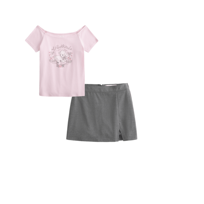 Off-the-Shoulder Unbothered Graphic Tee