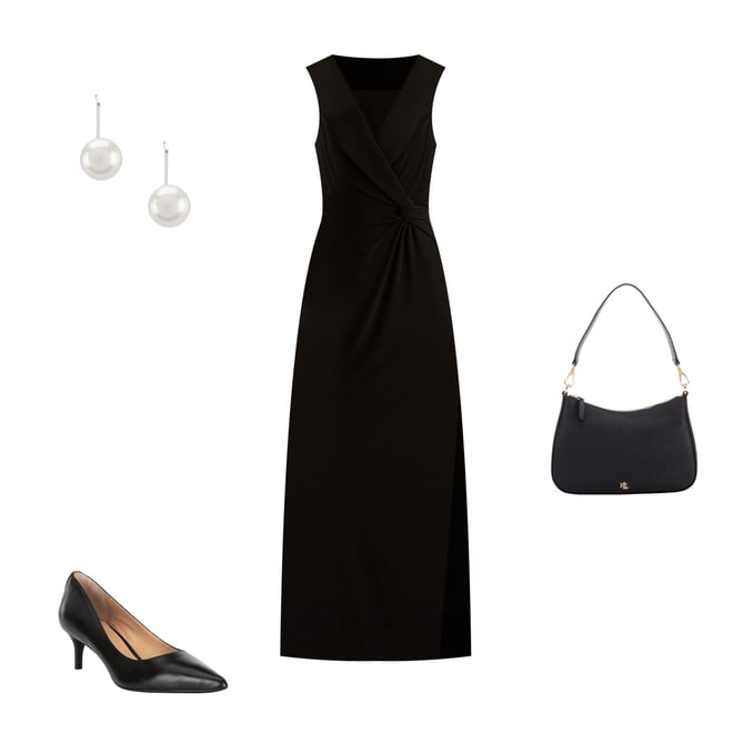 Lauren Ralph Lauren Fold Over Collar V-Neck Sleeveless Side