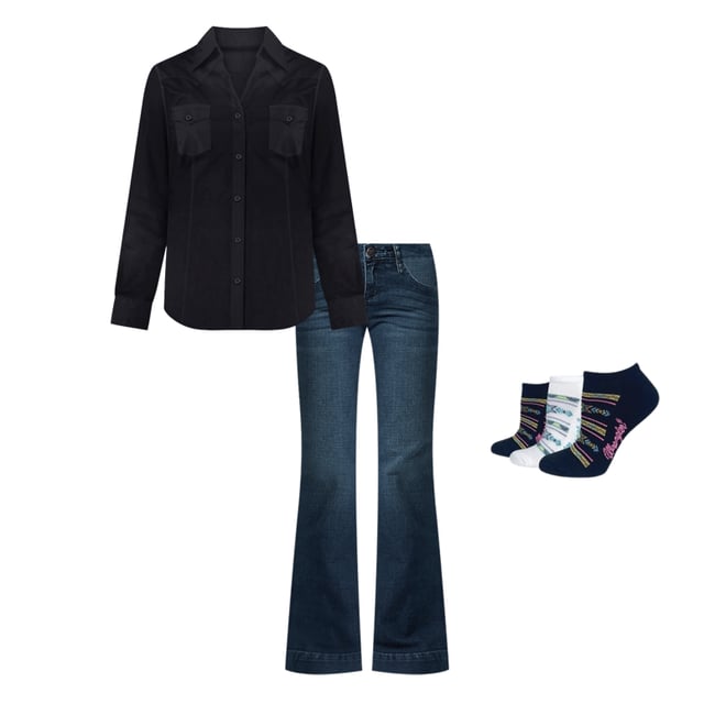 Women's Wrangler Western Button Down Shirt in Black