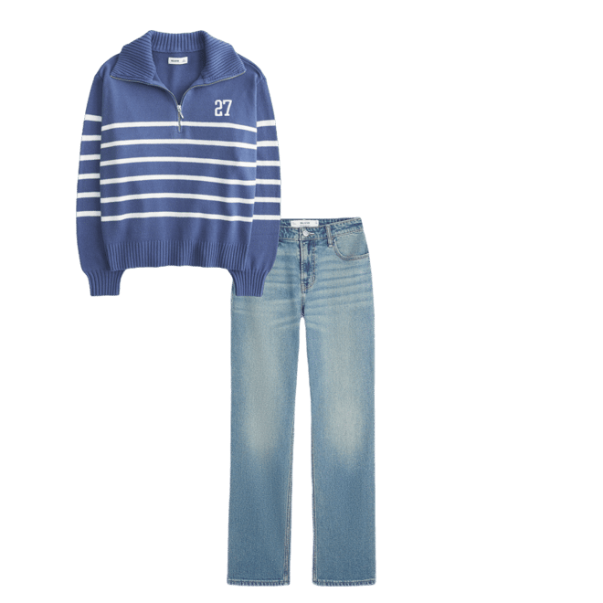 High-Rise Medium Wash Straight Jean
