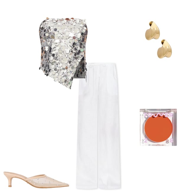 AEXAE Linen Drawstring Trouser in White | REVOLVE