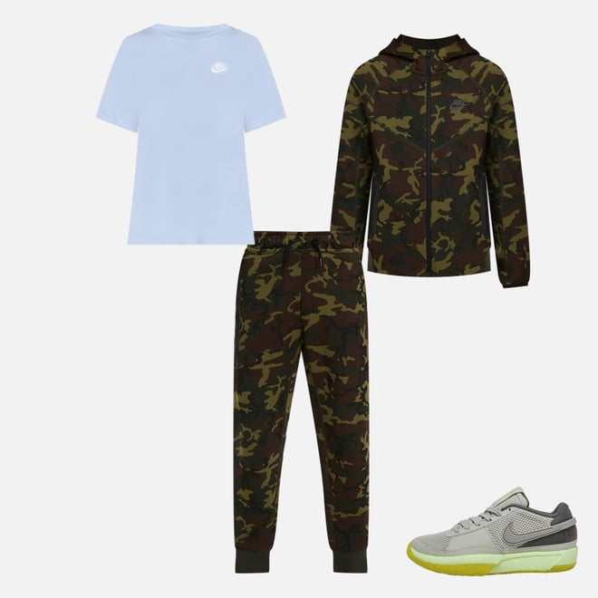 Fashion nike tech fleece camo tracksuit