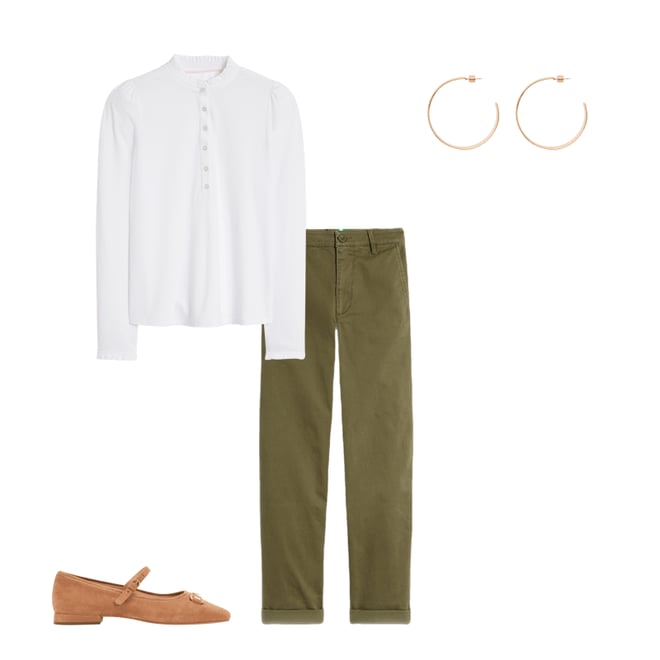 4th bundle featuring 3 items which compliment Supersoft Frill Henley Top-White
