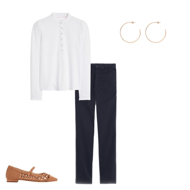 5th bundle featuring 3 items which compliment Supersoft Frill Henley Top-White
