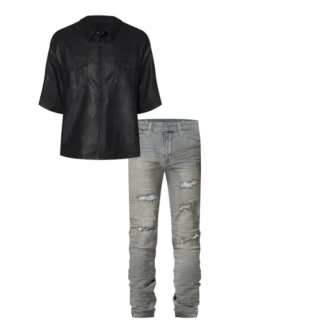 【mnml】X607 PAINT DISTRESSED SKINNY DENIM スキニーデニム X607 Painted Skinny Denim - Blue | mnml | shop now