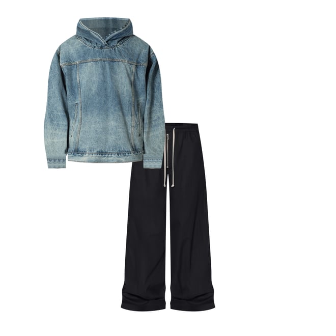 Denim Pullover Hoodie - Vintage Blue | mnml | shop now