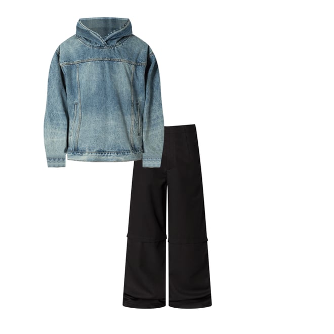 Denim Pullover Hoodie - Vintage Blue | mnml | shop now