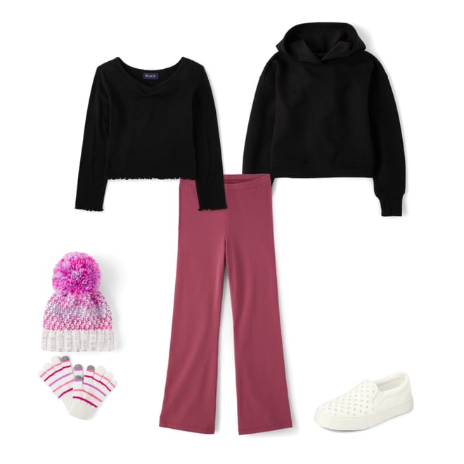 9th bundle featuring 4 items which compliment Girls Glitter Perforated Platform Slip On Sneakers