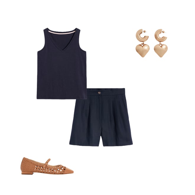 4th bundle featuring 3 items which compliment Dulwich Linen Shorts-Navy