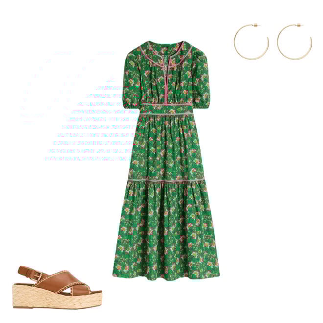 1st bundle featuring 2 items which compliment Rhea Embroidered Midi Dress-Green, Decorative Vine