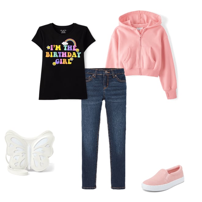 3rd bundle featuring 4 items which compliment Girls Rainbow Birthday Girl Graphic Tee