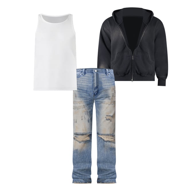 LAGUAGEM HOODIE POCKET ベスト LAGUA GEM | POCKET HOODIE デニムベスト (シャツ・ブラウス