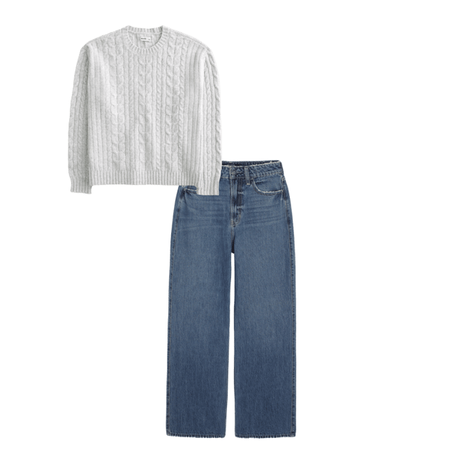 Ultra High-Rise Medium Wash Baggy Jeans