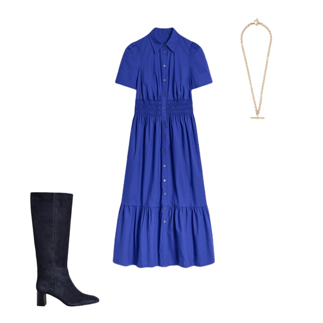 6th bundle featuring 2 items which compliment Jane Smocked Shirt Dress-Bright Blue