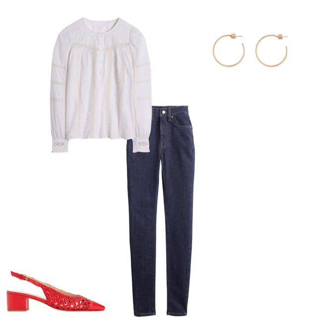 3rd bundle featuring 3 items which compliment Embroidered Panel Blouse