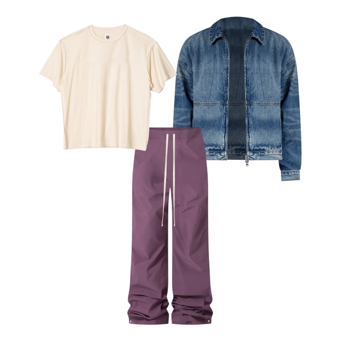 【SATIIIZ】Hens side snap nylon pants Side Snap Nylon Pants - Mauve | mnml | shop now