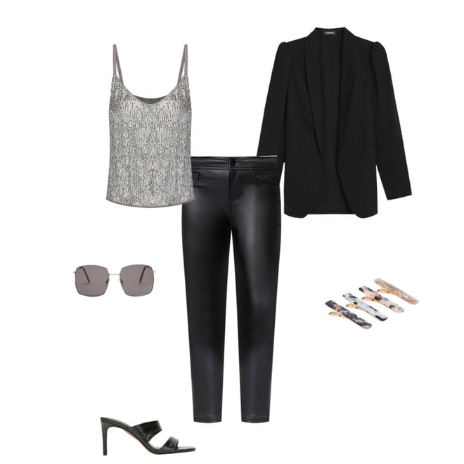 five pocket faux leather leggings