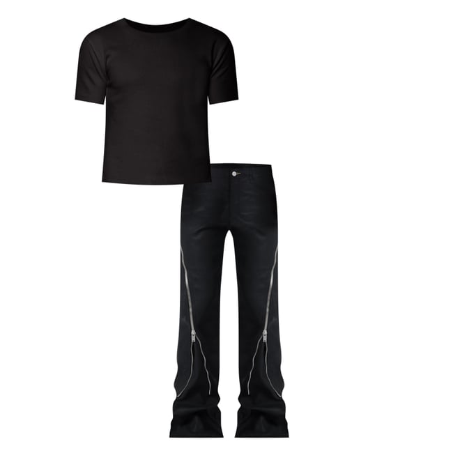 mnml LEATHER FLARE DENIM ブラック30 Black mnml Flare Denim Jeans - JD Sports Global