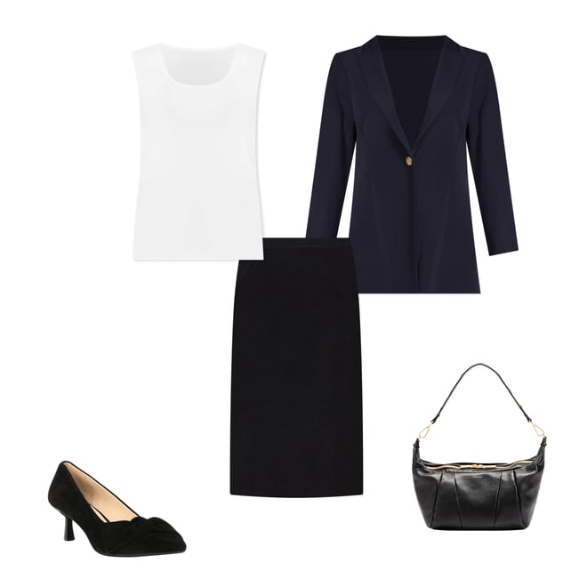 Ming Wang Elastic Waist Straight Knee Length Skirt | Dillard's
