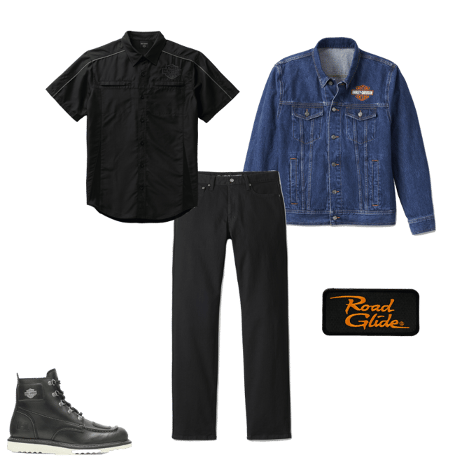 A*a様 Harley-Davidson レザーデニムlether denim ハーレーダビッドソン デニム&袖レザージャケット - メルカリ