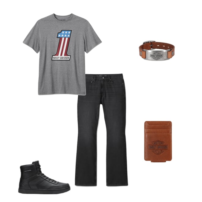 Men's #1 Racing Tee - Medium Heather Grey | Harley-Davidson USA