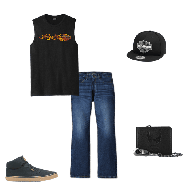 Men's Flame Bar & shield Sleeveless Tee | Harley-Davidson USA