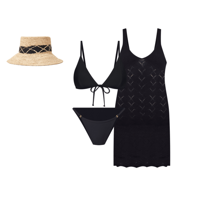 Product | LSPACE Ribbed Lindsay Bikini Top - Black